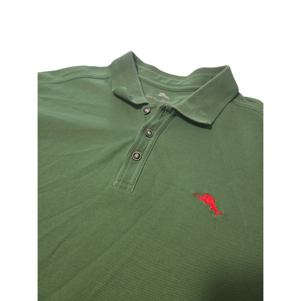 Tommy Bahama Mens Emfielder Polo Shirt Green Supima Cotton Blend XXL 2XL EUC